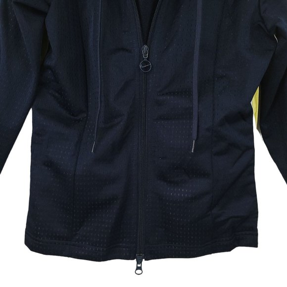 Nike Hooded Mesh Full Zip Athletic Track Jacket Size S Navy Blue White Yellow - Picture 10 of 16